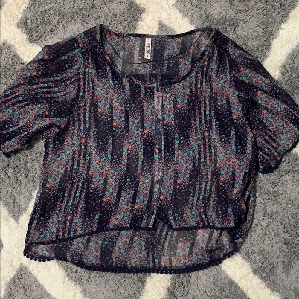 fun floral causal top